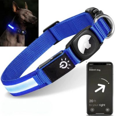 Nighttime Dog Collar + FREE AirTag Holder