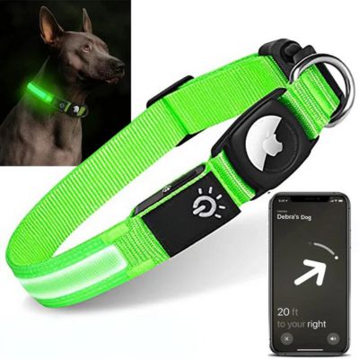 Nighttime Dog Collar + FREE AirTag Holder